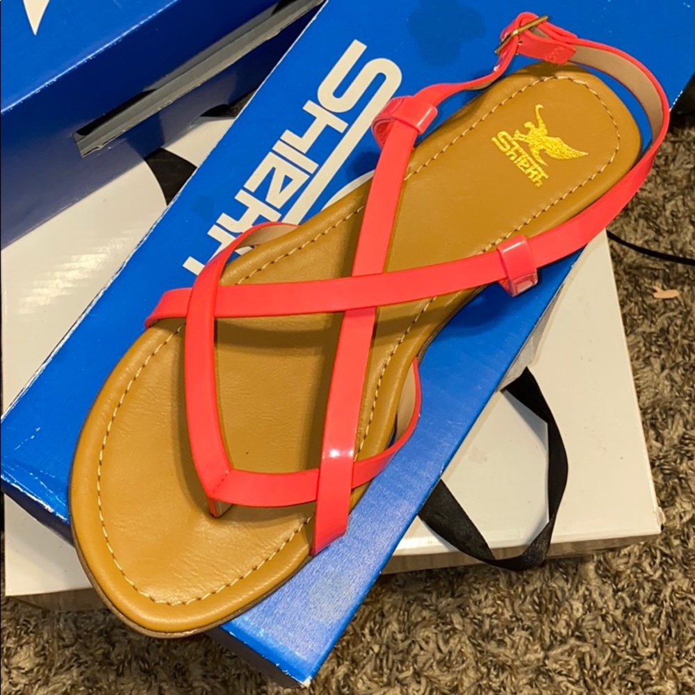 Neon pink Strappy Sandals (brand new)